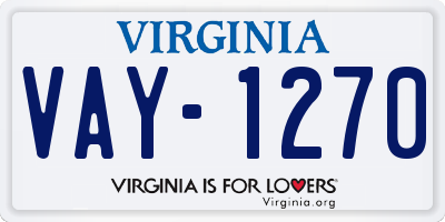 VA license plate VAY1270