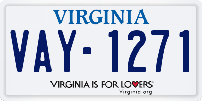 VA license plate VAY1271