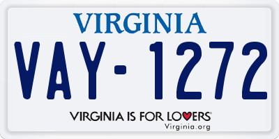 VA license plate VAY1272