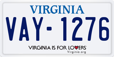 VA license plate VAY1276