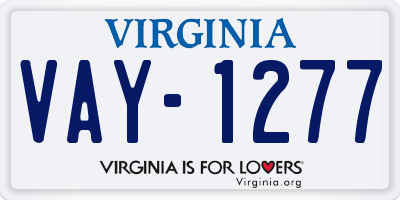 VA license plate VAY1277