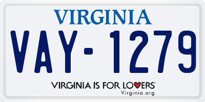 VA license plate VAY1279