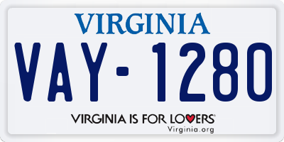VA license plate VAY1280