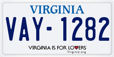 VA license plate VAY1282