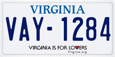 VA license plate VAY1284