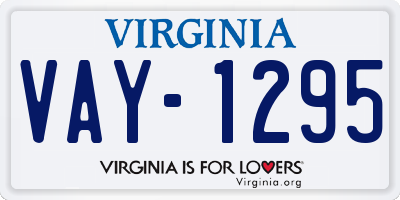 VA license plate VAY1295