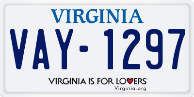 VA license plate VAY1297