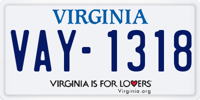 VA license plate VAY1318