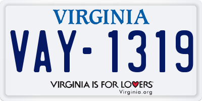 VA license plate VAY1319