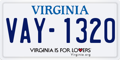VA license plate VAY1320