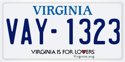VA license plate VAY1323