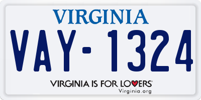 VA license plate VAY1324
