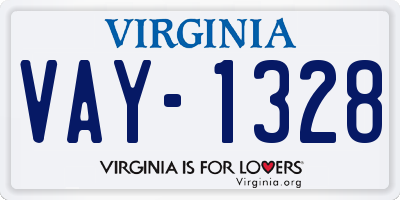 VA license plate VAY1328