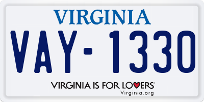 VA license plate VAY1330