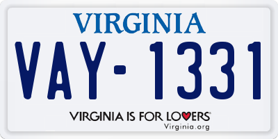 VA license plate VAY1331