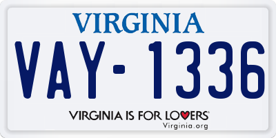 VA license plate VAY1336