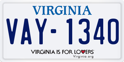 VA license plate VAY1340