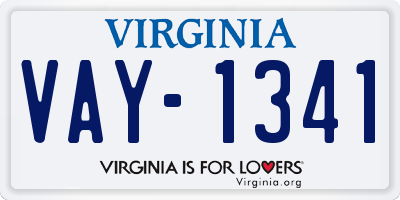 VA license plate VAY1341