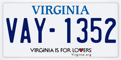 VA license plate VAY1352
