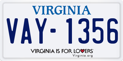 VA license plate VAY1356