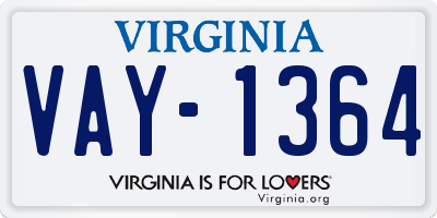 VA license plate VAY1364