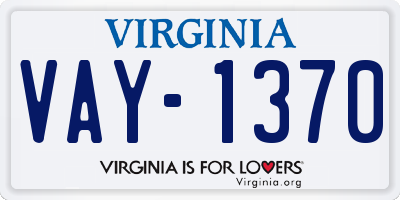 VA license plate VAY1370