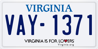 VA license plate VAY1371