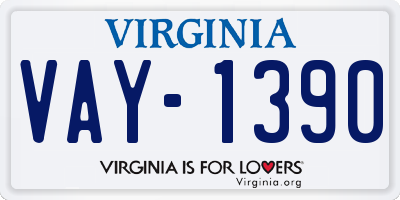 VA license plate VAY1390