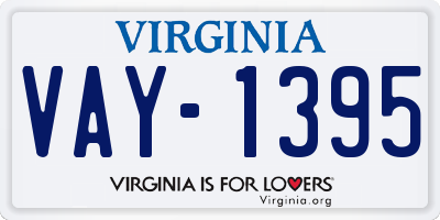 VA license plate VAY1395