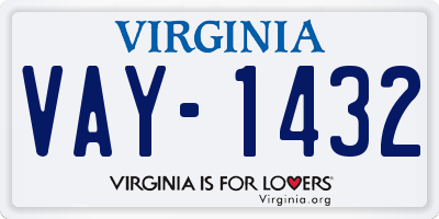 VA license plate VAY1432