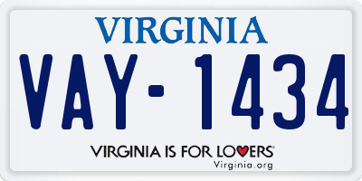 VA license plate VAY1434