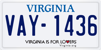 VA license plate VAY1436