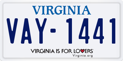 VA license plate VAY1441