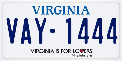 VA license plate VAY1444