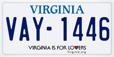 VA license plate VAY1446