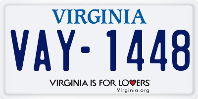 VA license plate VAY1448