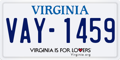 VA license plate VAY1459