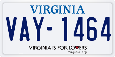 VA license plate VAY1464