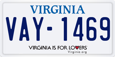 VA license plate VAY1469