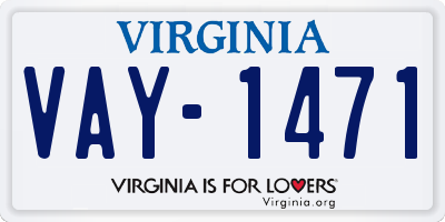 VA license plate VAY1471