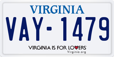 VA license plate VAY1479