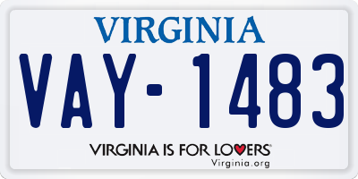 VA license plate VAY1483