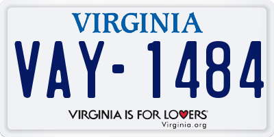 VA license plate VAY1484