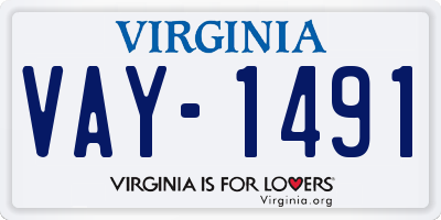 VA license plate VAY1491