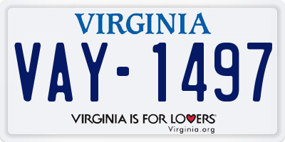 VA license plate VAY1497