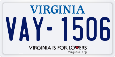 VA license plate VAY1506