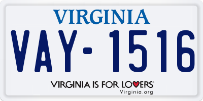 VA license plate VAY1516