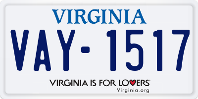 VA license plate VAY1517