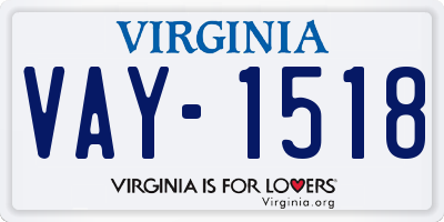 VA license plate VAY1518