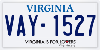 VA license plate VAY1527